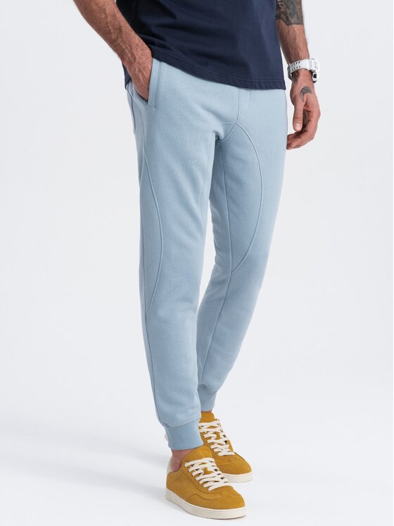 Ombre Ombre Joggers kalhoty OM-PABS-0173 Modrá Regular Fit