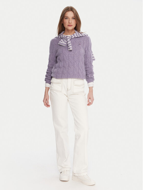 Tommy Hilfiger Tommy Hilfiger Džemper WW0WW43586 Ljubičasta Regular Fit