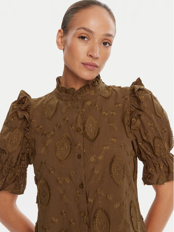 Bruuns Bazaar Bruuns Bazaar Majica Canterbury Caro BBW4507 Smeđa Regular Fit