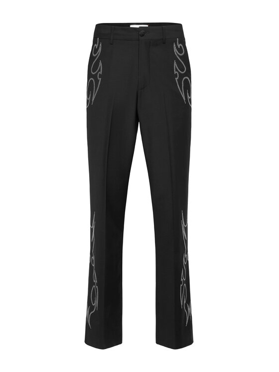 PHILIPP PLEIN PHILIPP PLEIN Spodnie materiałowe 26127 Czarny Wide Fit