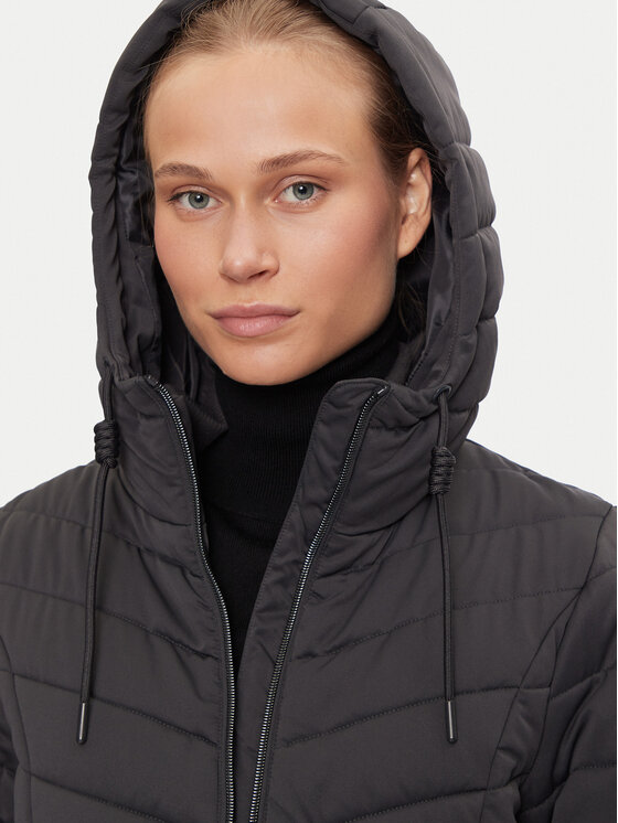 JDY JDY Pūkinė striukė Ebonie 15328268 Juoda Regular Fit