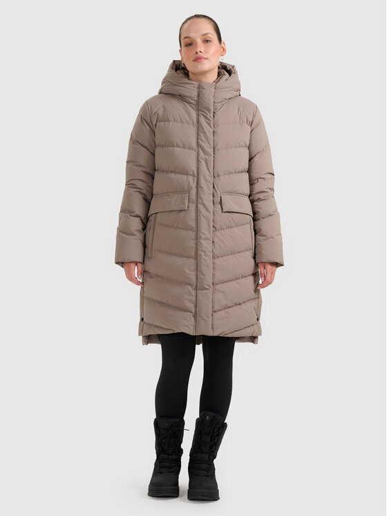 4F 4F Płaszcz zimowy MIDSHOP TEXTILE Beżowy Regular Fit