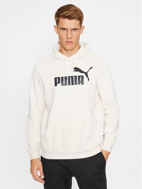 Puma Džemperis ar kapuci Ess Big Logo 586687 Balts Regular Fit