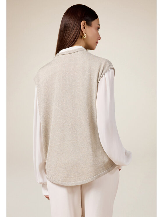 Oltre Oltre Cardigan M544E001923N002 Écru Regular Fit