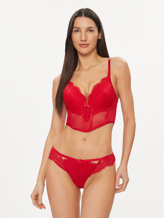 Hunkemöller Hunkemöller Biustonosz push-up Arabella 204593 Czerwony