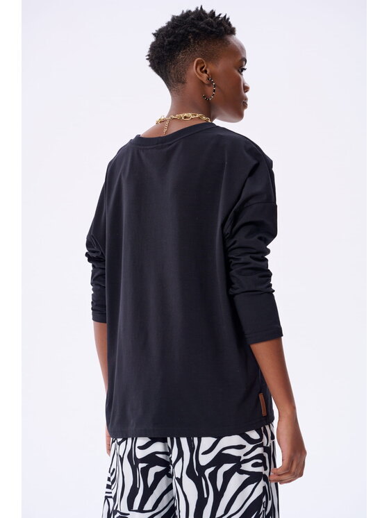 blue shadow blue shadow Bluzka Blair 2 Czarny Regular Fit
