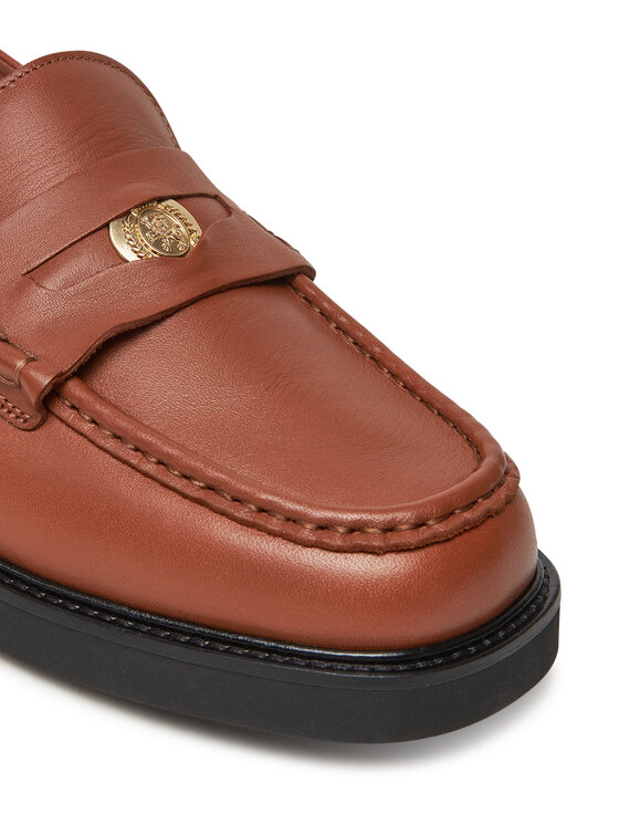 Tommy Hilfiger Tommy Hilfiger Mokassiinid Crest Squarish Toe Penny Loafer FW0FW08633 Pruun