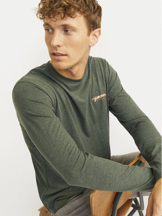 Jack&Jones Jack&Jones Majica dugih rukava Alvis 12259735 Zelena Standard Fit