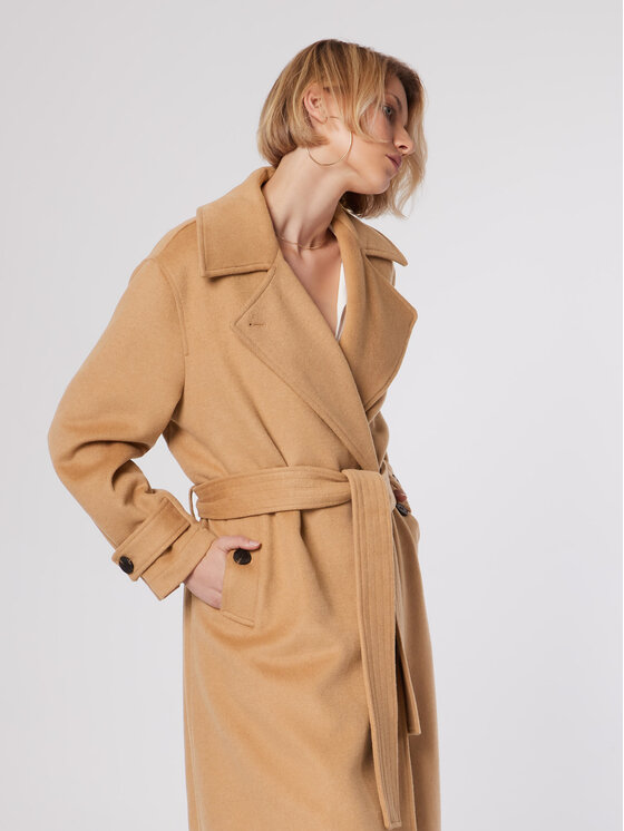 Simple Simple Преходно палто PLD502-03 Бежов Relaxed Fit