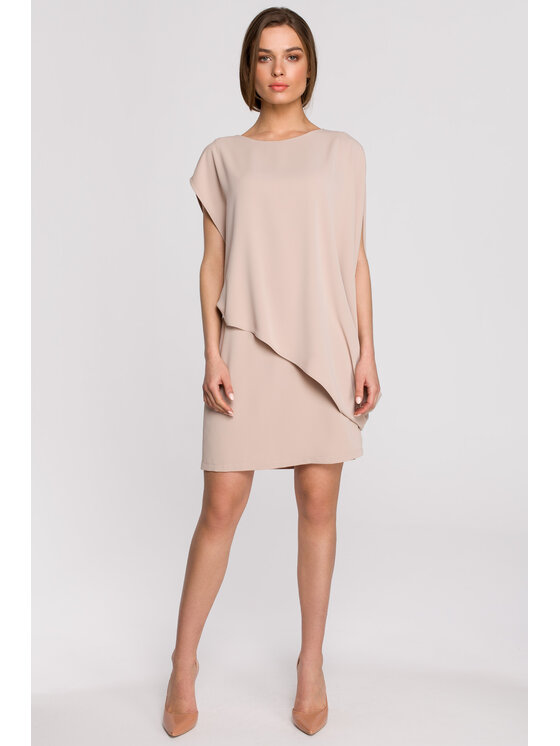 Stylove Stylove Každodenné šaty S262 Béžová Regular Fit
