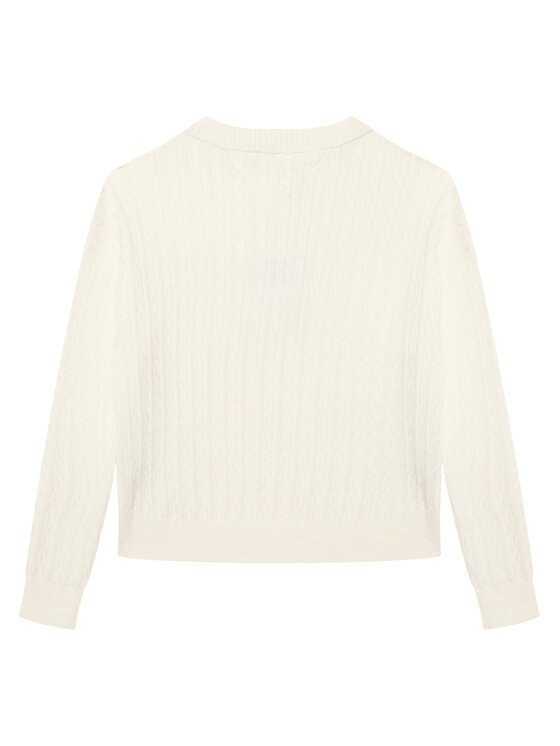 Tommy Hilfiger Tommy Hilfiger Sweter KG0KG08848 Écru Regular Fit