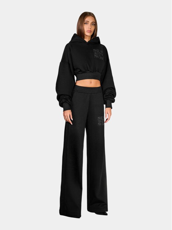 MADE BY SOCIETY MADE BY SOCIETY Spodnie materiałowe SAVAGE - P27520 Czarny Basic Fit