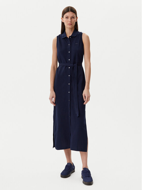 Lacoste Lacoste Rochie tip cămașă EF1107 Bleumarin Regular Fit