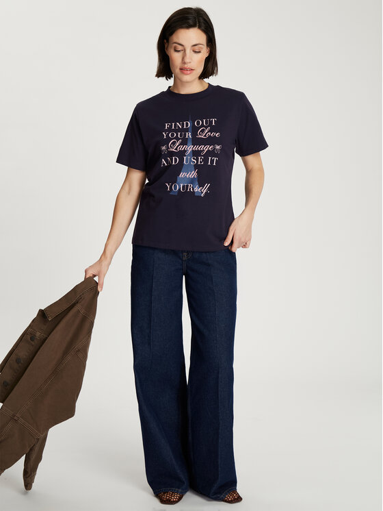 Cross Jeans Cross Jeans T-Shirt 56228-001 Granatowy