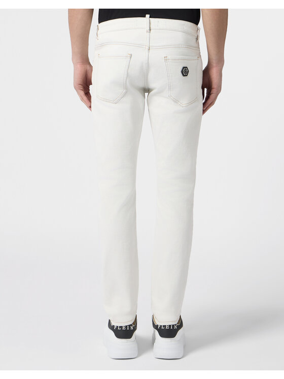 PHILIPP PLEIN PHILIPP PLEIN Jeansy 30579 Biały Straight Leg