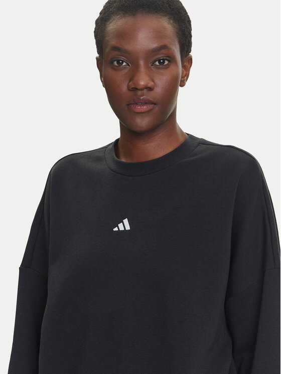 adidas adidas Bluza Essentials Small Logo Feelcozy JC5932 Czarny Loose Fit
