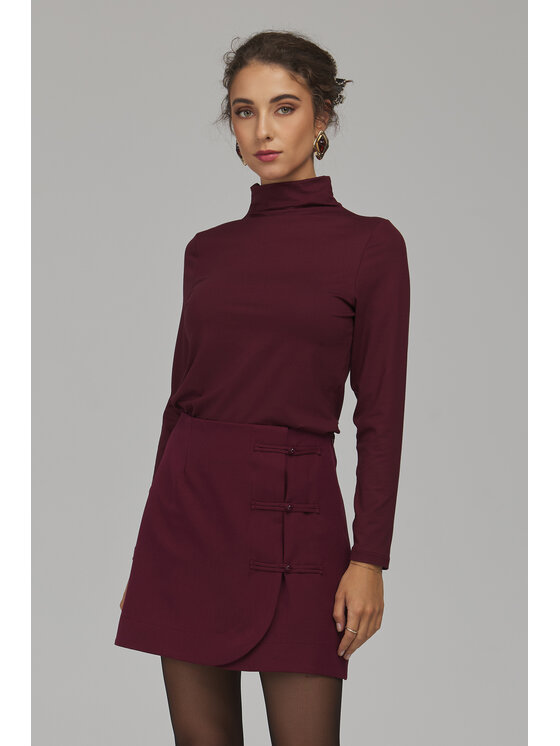 NIFE NIFE Mini sukňa SP88 Bordová Regular Fit