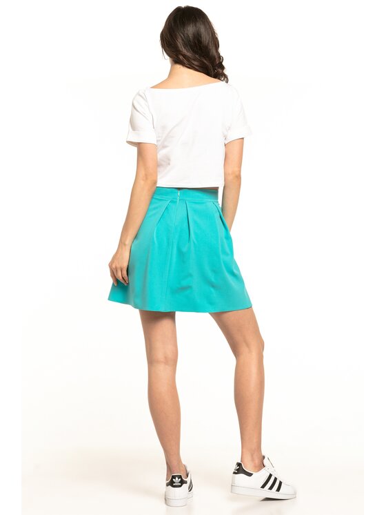 Tessita Tessita Spódnica mini T316 Turkusowy A-Line Fit