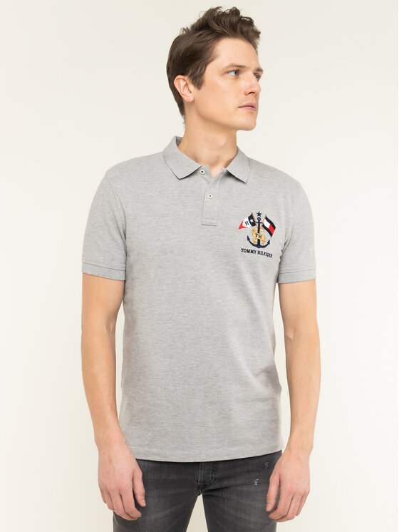 Tommy Hilfiger Tommy Hilfiger Polo Crest Embroidery MW0MW12402 Szary Regular Fit