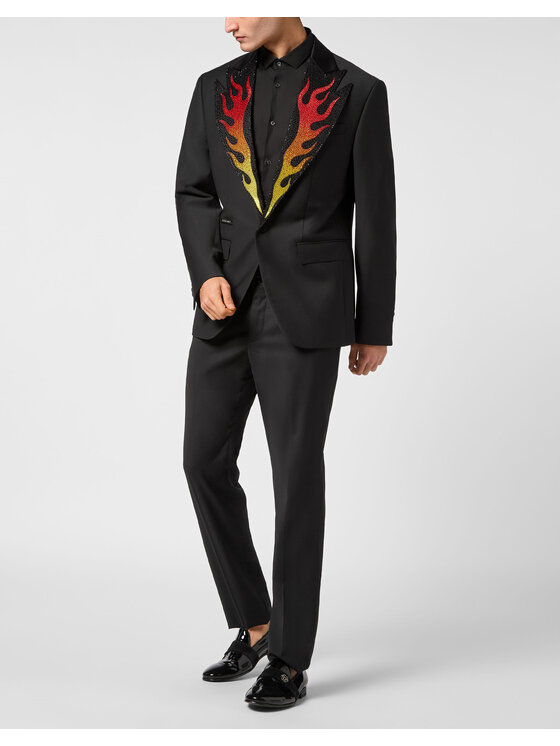 PHILIPP PLEIN PHILIPP PLEIN Marynarka 20729 Czarny Regular Fit