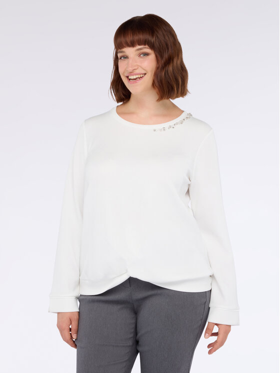 Fiorella Rubino Fiorella Rubino Felpa G851L008660N011 Bianco Boxy Fit