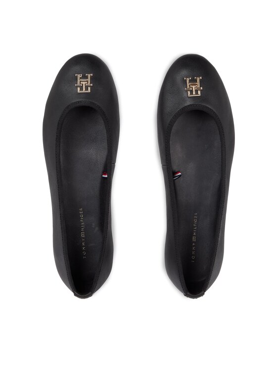 Tommy Hilfiger Tommy Hilfiger Ballerinas Th Leather Ballerina FW0FW07712 Schwarz