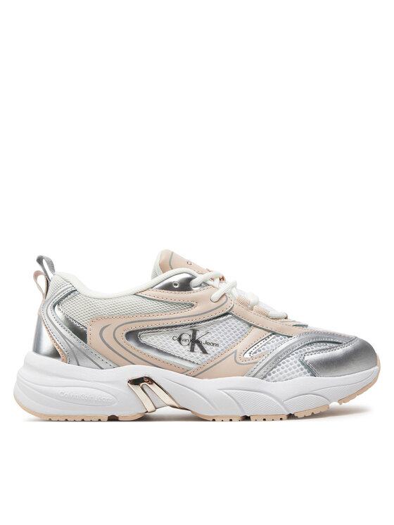 Calvin Klein Jeans Sneakersy Retro Tennis Low Lace Mh Ml Mr YW0YW01381 Biela