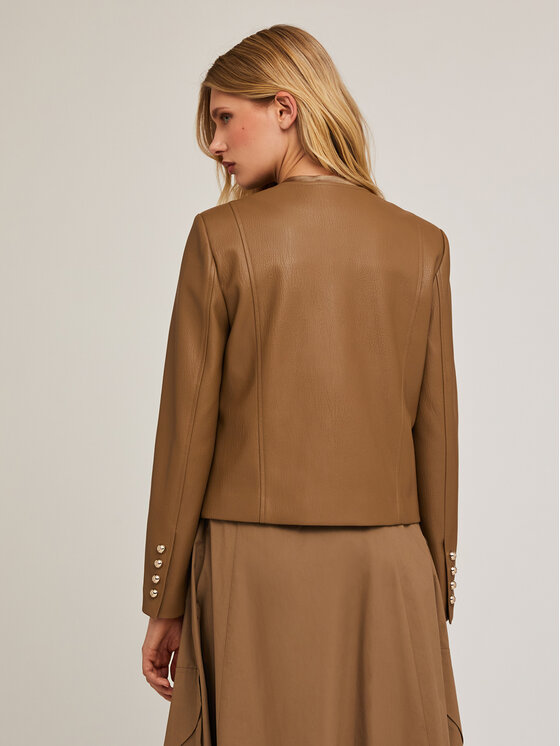 Motivi Motivi Giacca in similpelle R316Q000982N022 Écru Regular Fit