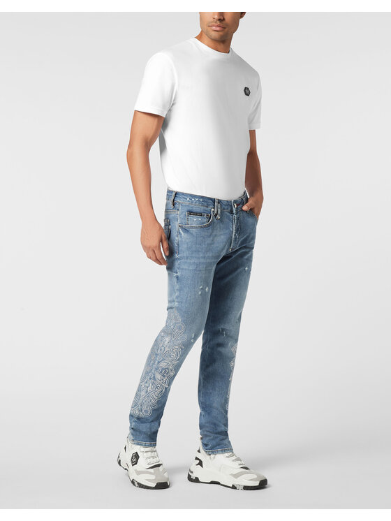PHILIPP PLEIN PHILIPP PLEIN Jeansy 25891 Niebieski Straight Leg