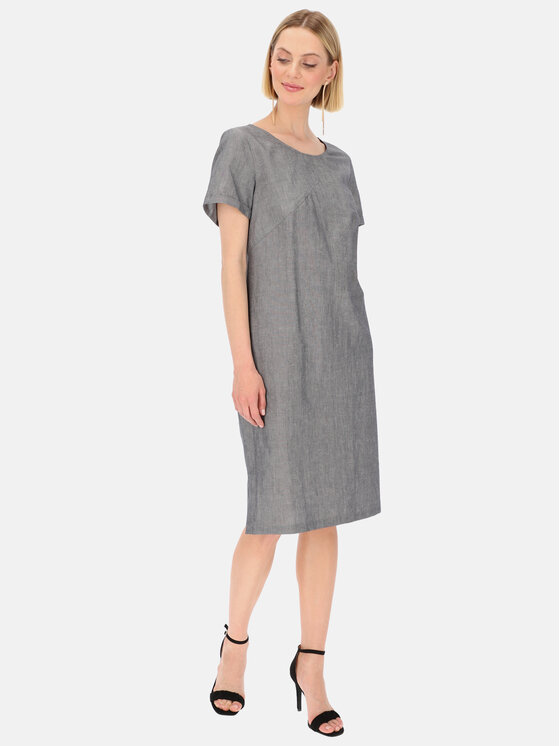 Potis & Verso Potis & Verso Sukienka letnia Rebeka Szary Regular Fit