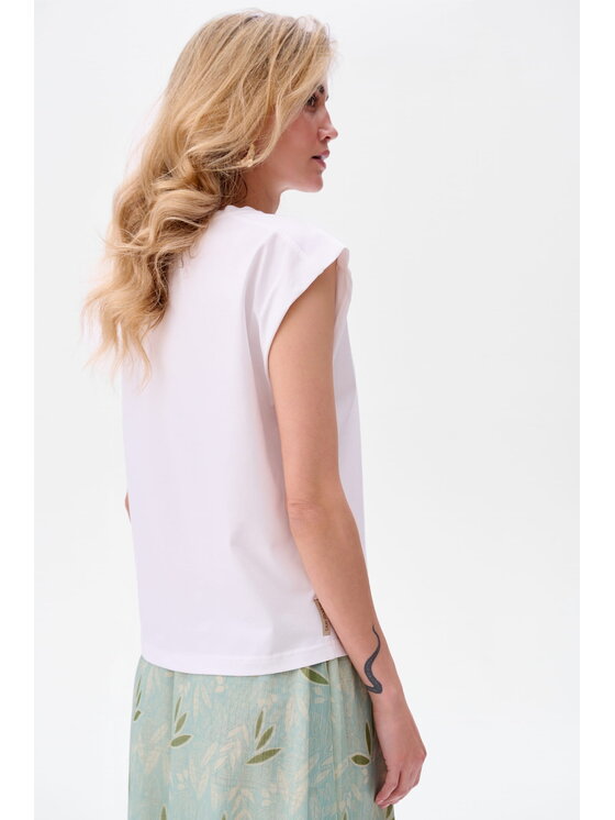blue shadow blue shadow Bluzka Vitto Écru Regular Fit