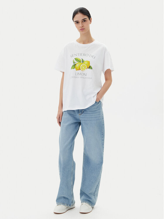 Pieces Pieces Тишърт Thea 17157114 Бял Standard Fit