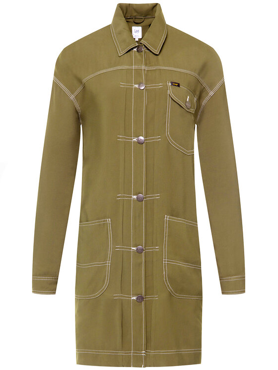 Lee Lee Camicia Elongated Duster L45WCWNX 112110654 Verde Regular Fit