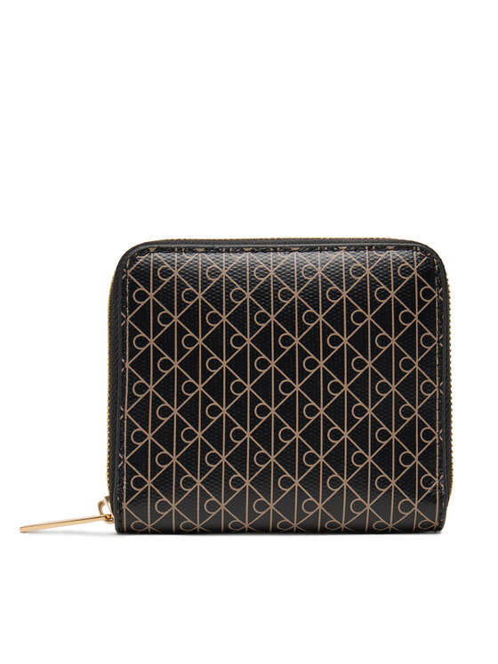 Calvin Klein Calvin Klein Малък дамски портфейл Emblem Aop Square Zip Around LV04F1089G Черен