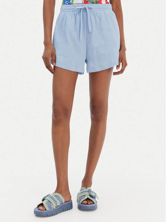 Seafolly Seafolly Pantalon scurți din material Crinkle 55429-SH Albastru celest Regular Fit