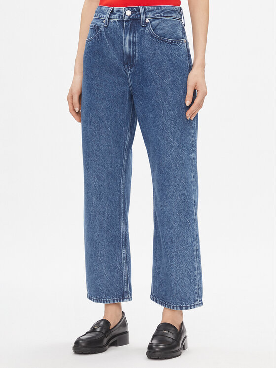 Tommy Hilfiger Tommy Hilfiger Traperice Loose Straight Rw Lea WW0WW40637 Plava Loose Leg