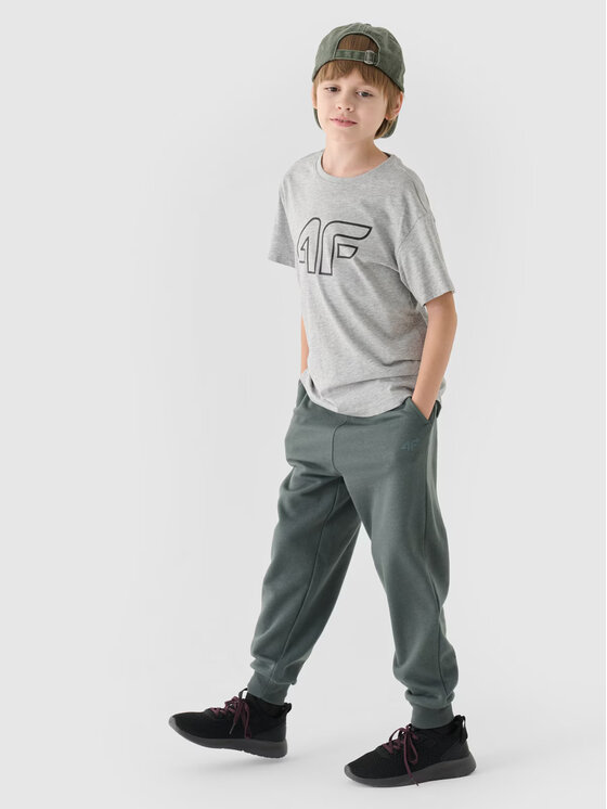 4F 4F Spodnie dresowe 4FJWAW24TTROM761 Zielony Regular Fit