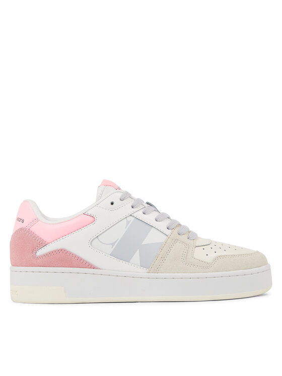 Sneakers Calvin Klein Jeans Basket Cupsole Laceup Mix Lth Wn YW0YW01051 Bright White/Cotton Candy 01U