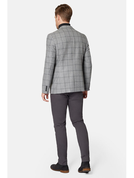 Lancerto Lancerto Marynarka Odense MA099223000002 Szary Slim Fit