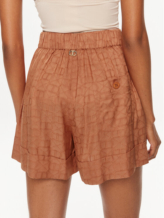 TWINSET TWINSET Medžiaginiai šortai 241TT2241 Oranžinė Loose Fit