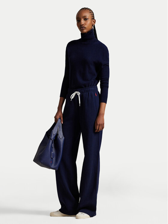 Polo Ralph Lauren Polo Ralph Lauren Sportinės kelnės 211977959001 Tamsiai mėlyna Wide Leg