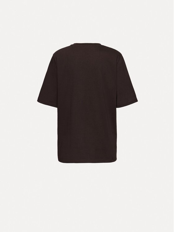 La Mania La Mania T-shirt LUCY Marrone scuro Basic Fit