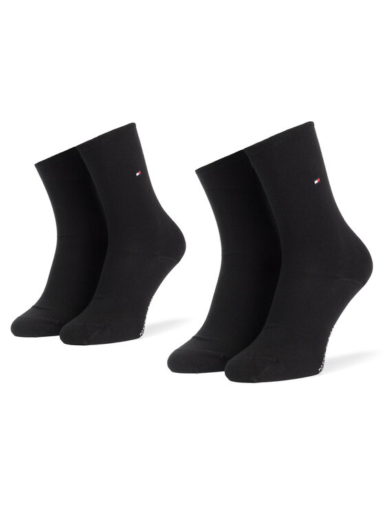 Tommy Hilfiger Tommy Hilfiger Σετ ψηλές κάλτσες ανδρικές 2 τεμαχίων 371221 r. 39/42r Μαύρο