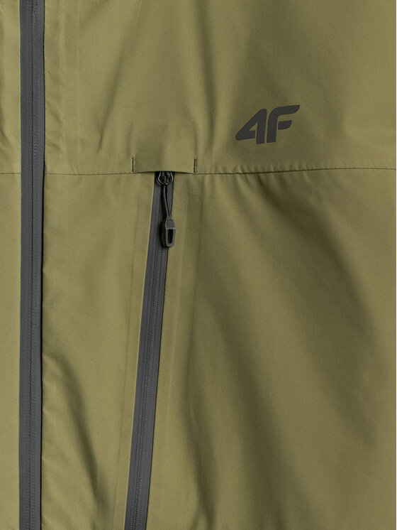 4F 4F Kurtka przeciwdeszczowa TREKKING Khaki Regular Fit