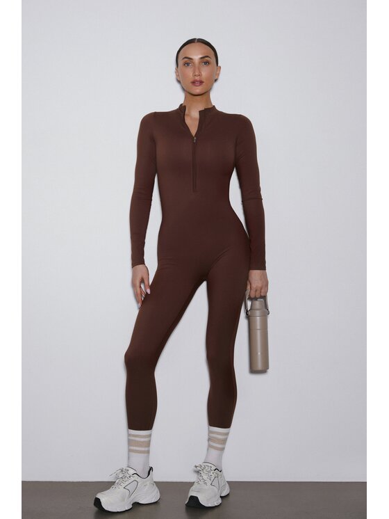 Estro Estro Jumpsuit ER00119505 Marrone scuro Slim Fit