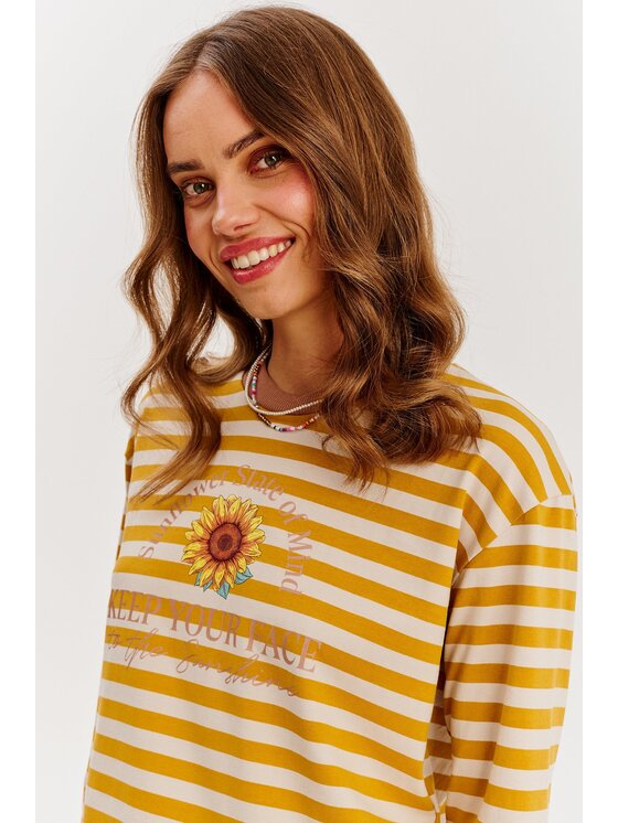 NAOKO NAOKO S dlhými rukávmi Sunflower State of Mind Žltá Regular Fit