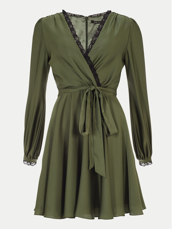Swing Swing Sukienka koktajlowa 5AH13000 Zielony Regular Fit