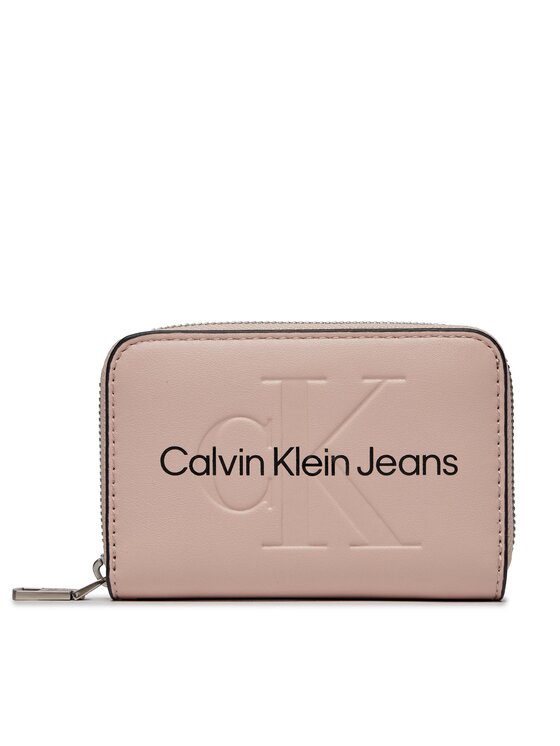 Calvin Klein Jeans Liels sieviešu maks Sculpted Med Zip Around Mono K60K607229 Rozā