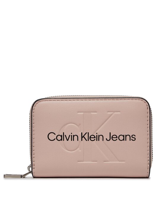 Portofel Mare de Damă Calvin Klein Jeans Sculpted Med Zip Around Mono K60K607229 Roz