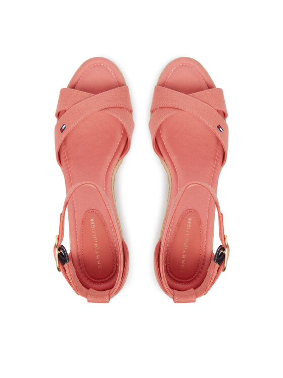 Tommy Hilfiger Tommy Hilfiger Espadrillas Hemp Crossover Strap Wedge Espadrilles FW0FW09332 Rosa